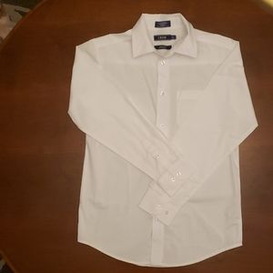 Boys Izod white button up dress shirt